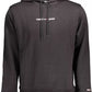 Sleek Black Hooded Embroidered Sweatshirt