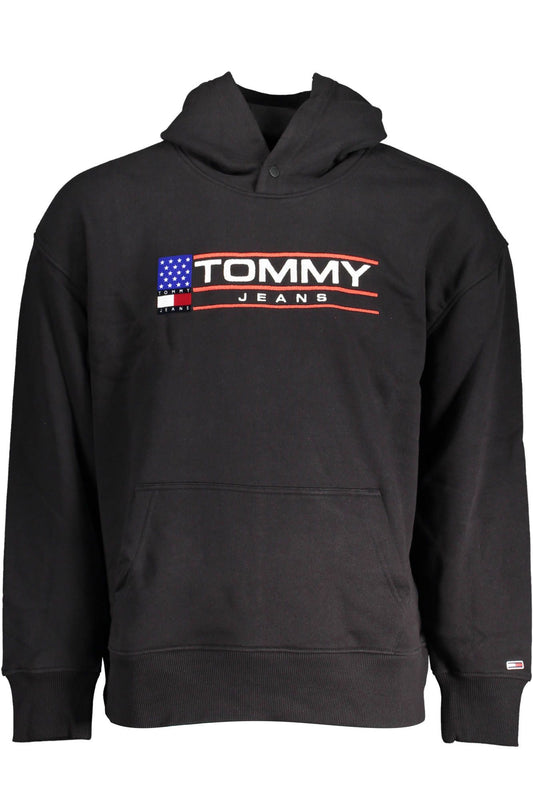 Elegant Hooded Black Sweatshirt