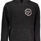 Elegant Black Hooded Sweatshirt with Embroidered Logo