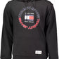 Elegant Black Cotton Hoodie with Embroidered Detail