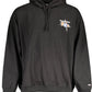 Sleek Black Hooded Sweatshirt with Logo Embroidery