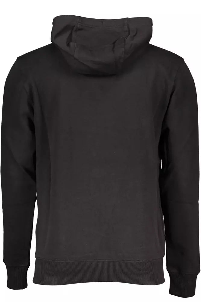 Sleek Hooded Cotton Sweatshirt in Black