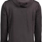 Sleek Black Hooded Embroidered Sweatshirt