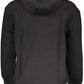 Sleek Black Cotton Hoodie with Embroidered Logo