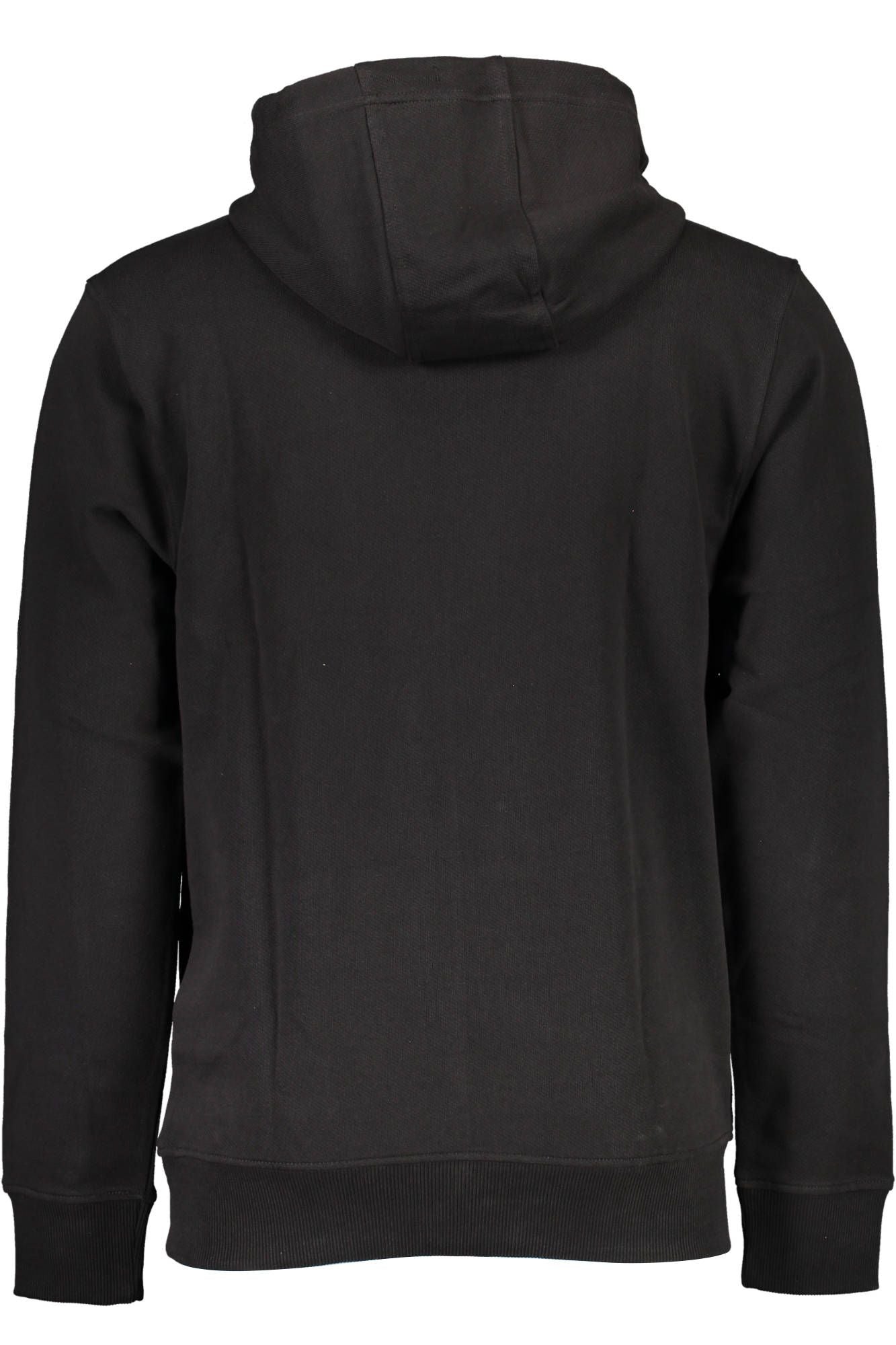 Sleek Black Cotton Hooded Sweatshirt