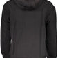 Chic Black Hooded Sweater with Logo Embroidery