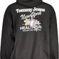 Sleek Black Hooded Sweatshirt with Logo Embroidery