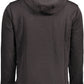Sleek Black Hooded Sweatshirt with Embroidery