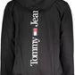 Chic Hooded Zip-Up Sweatshirt in Black