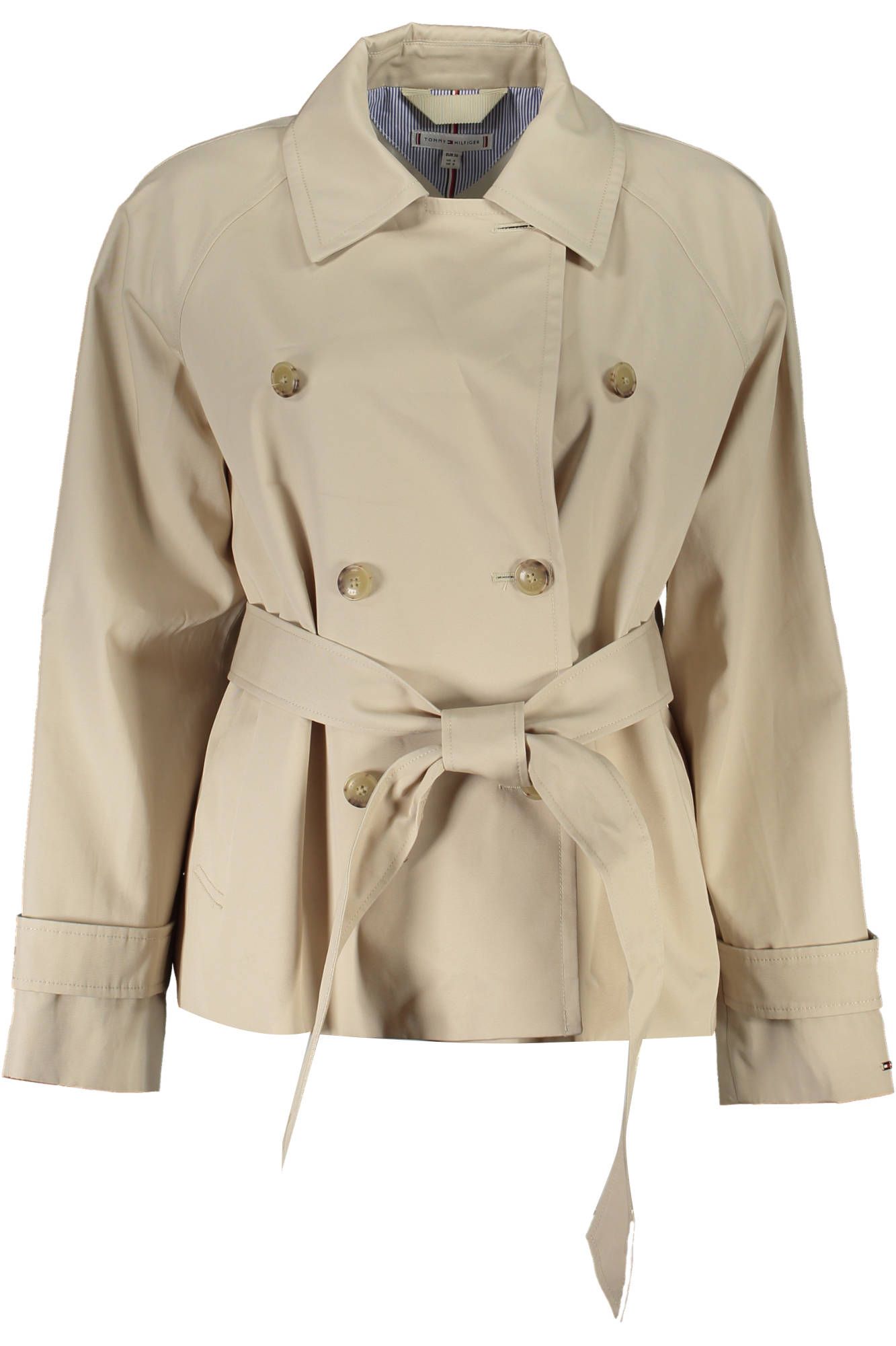 Chic Beige Double-Breasted Organic Jacket