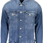 Chic Blue Denim Jacket with Embroidered Logo