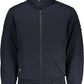 Chic Blue Contrast Zip Jacket