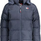 Sleek Blue Jacket with Removable Hood