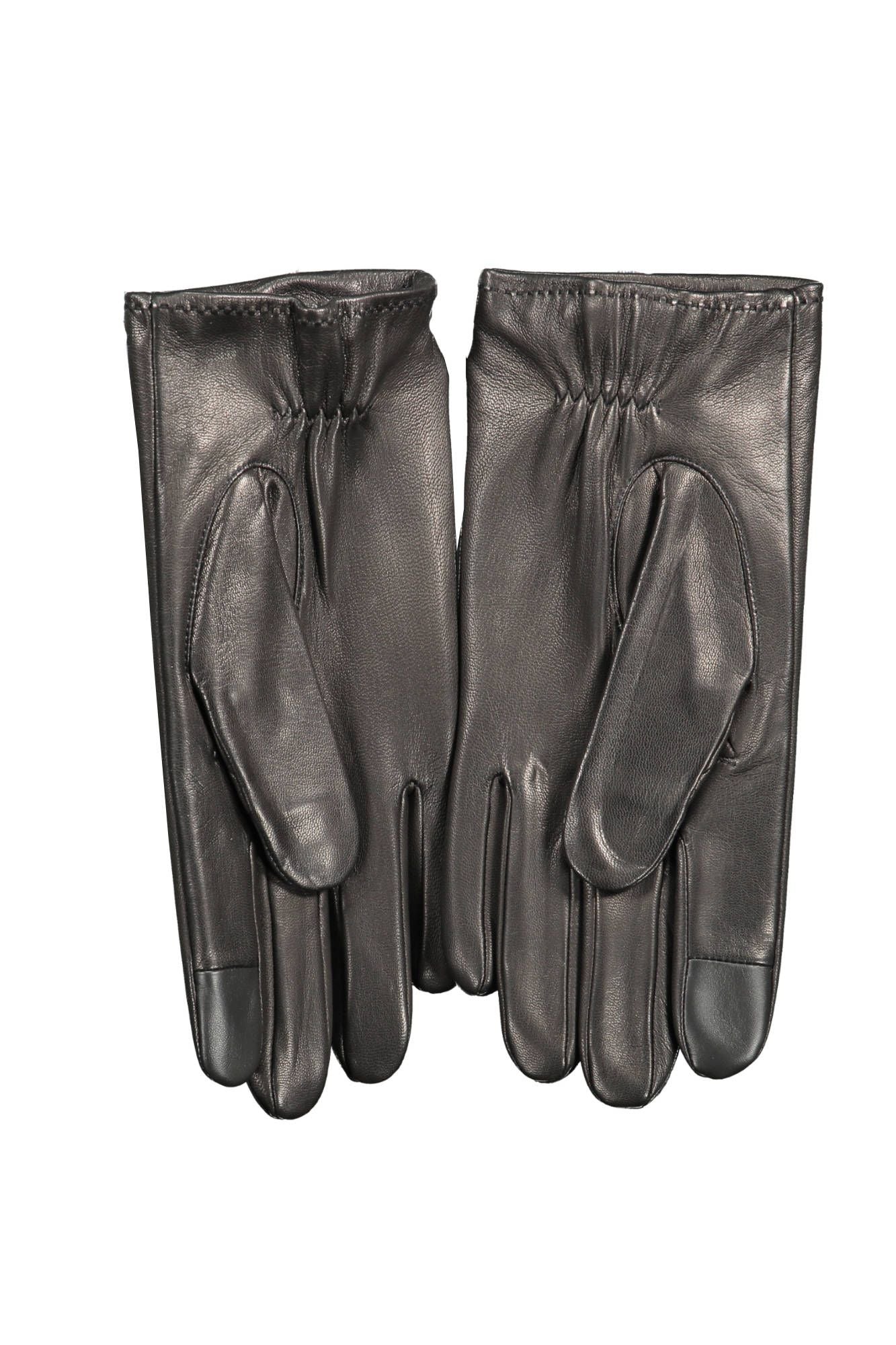 Elegant Padded Black Leather Gloves