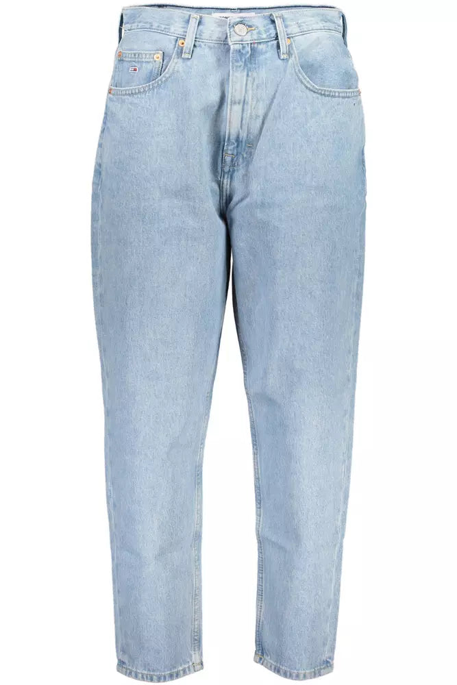 Chic Light Blue Cotton Mom Jeans