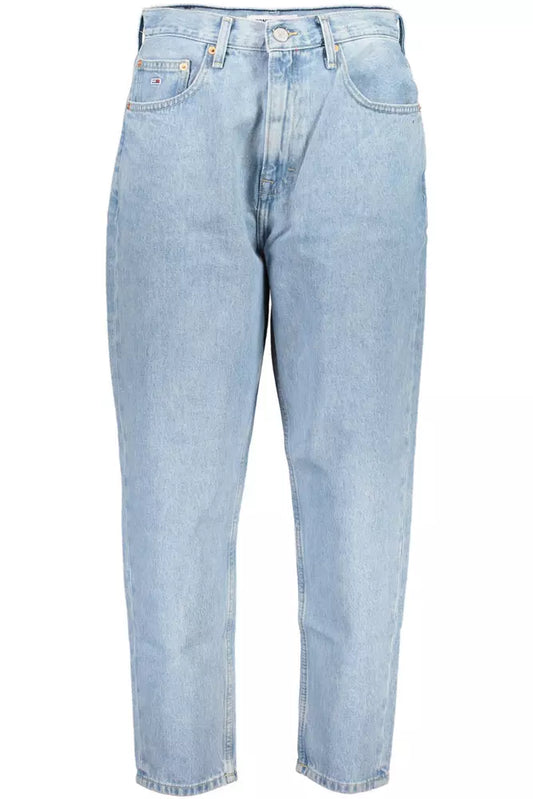 Chic Light Blue Cotton Mom Jeans