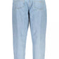 Chic Light Blue Cotton Mom Jeans