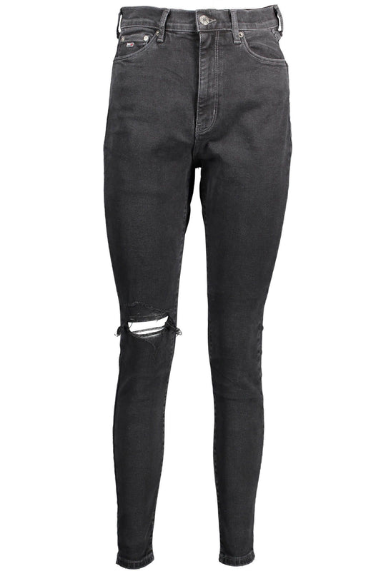 Super Skinny Worn Effect Jeans in Black