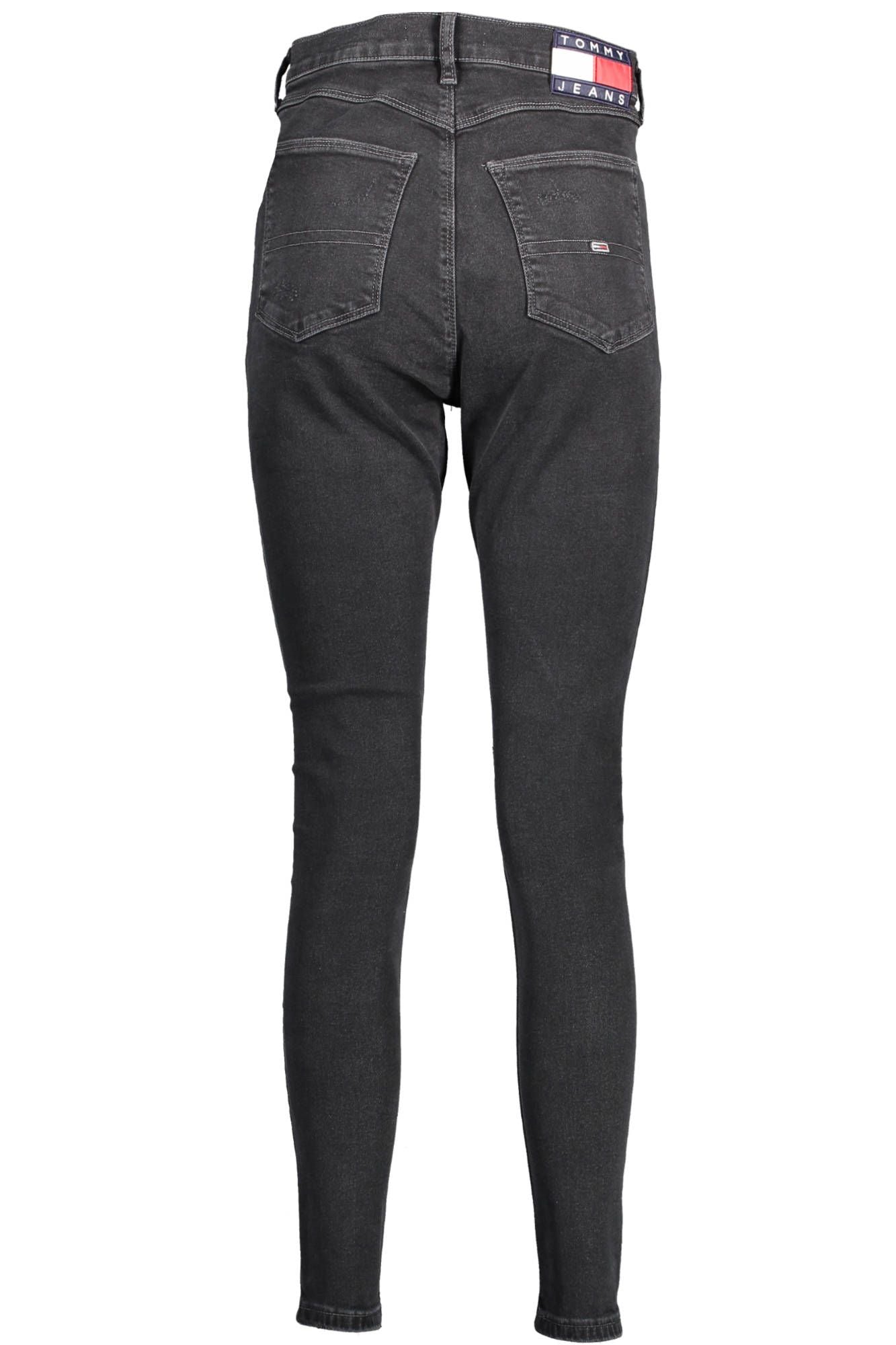 Super Skinny Worn Effect Jeans in Black