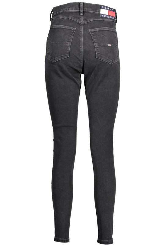 Super Skinny Worn Effect Jeans in Black