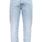 Casual Light Blue Tapered Jeans for Men