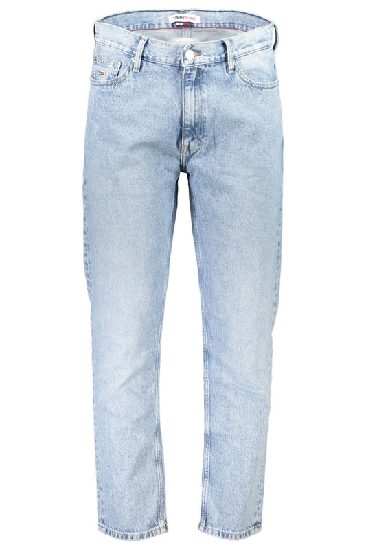 Casual Light Blue Tapered Jeans for Men