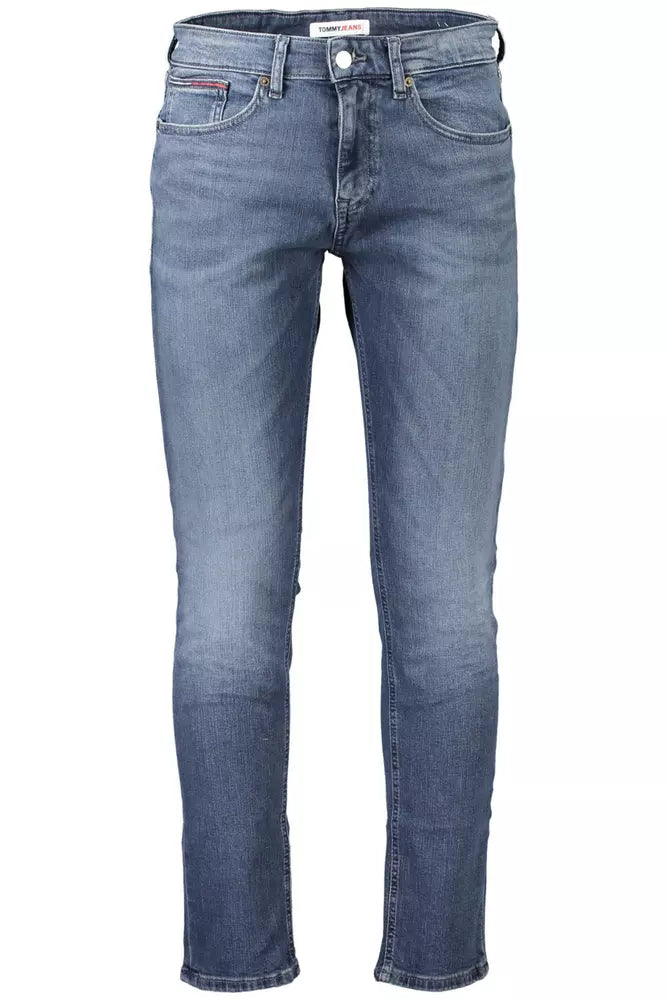 Slim Tapered Washed Blue Jeans