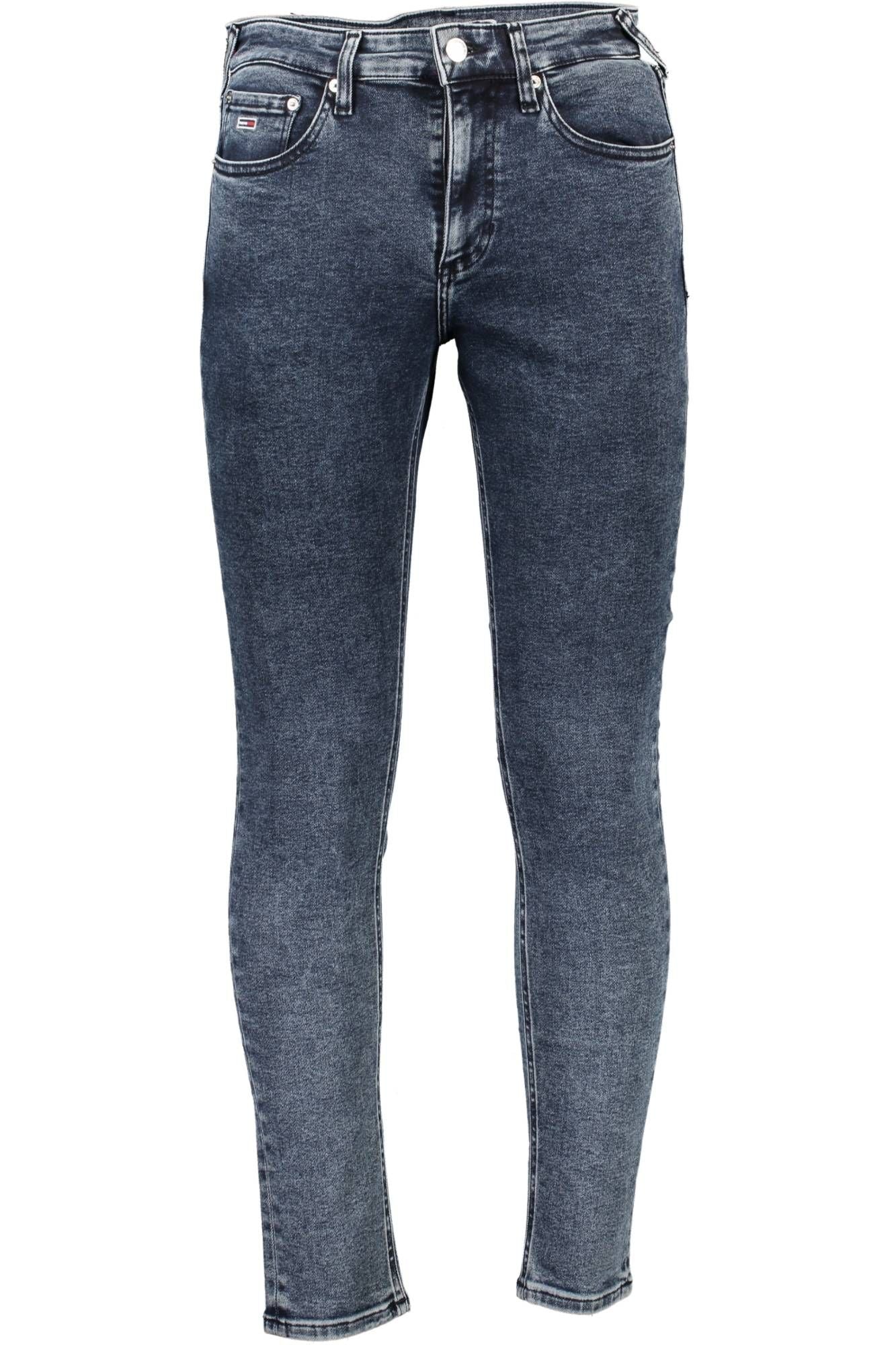 Sleek Cotton Denim Jeans - Classic Button Zip Fly