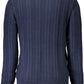 Chic Blue Embroidered Cotton Sweater