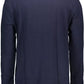 Elegant Blue Long-Sleeved Sweater with Logo Embroidery