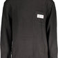 Sleek Black Cotton Sweater with Embroidered Logo