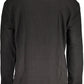 Sleek Black Cotton Sweater with Embroidered Logo
