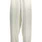 Chic White Casual Trousers with Embroidered Logo