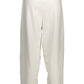 Chic White Casual Trousers with Embroidered Logo