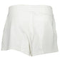 Chic White Cotton Shorts with Logo Embroidery