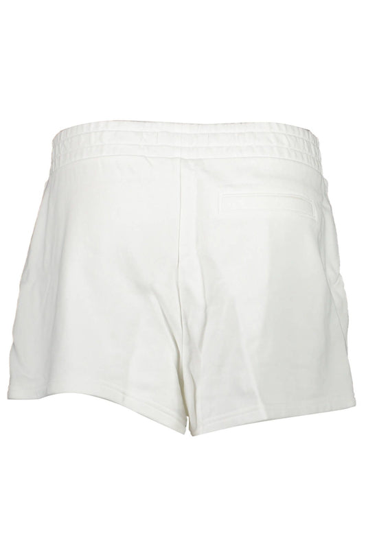 Chic White Cotton Shorts with Logo Embroidery