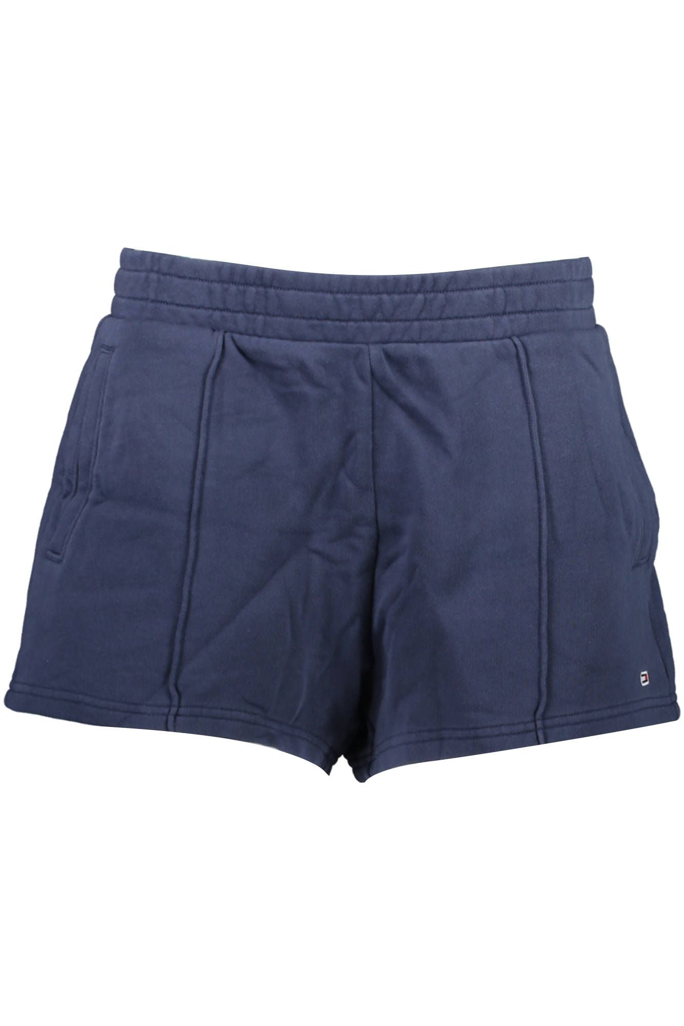 Chic Blue Cotton Shorts with Logo Embroidery