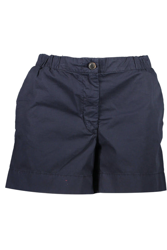 Chic Blue Cotton Shorts with Logo Detail