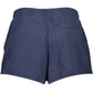Chic Blue Cotton Shorts with Logo Embroidery