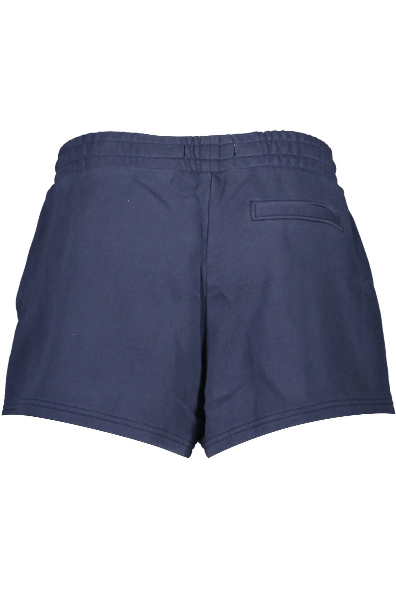 Chic Blue Cotton Shorts with Logo Embroidery