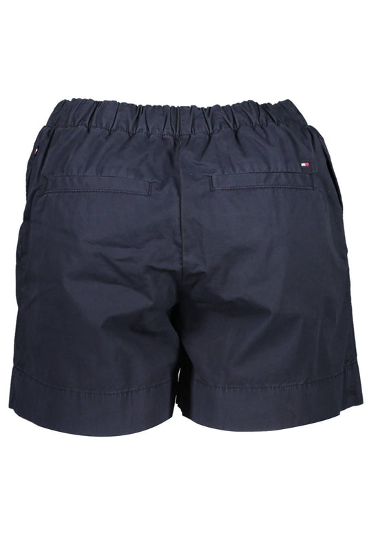 Chic Blue Cotton Shorts with Logo Detail