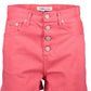 Chic Pink Denim Shorts with Embroidery Detail