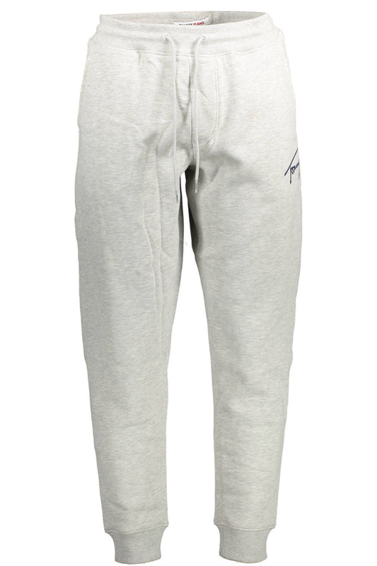 Classic Grey Sports Trousers with Embroidery