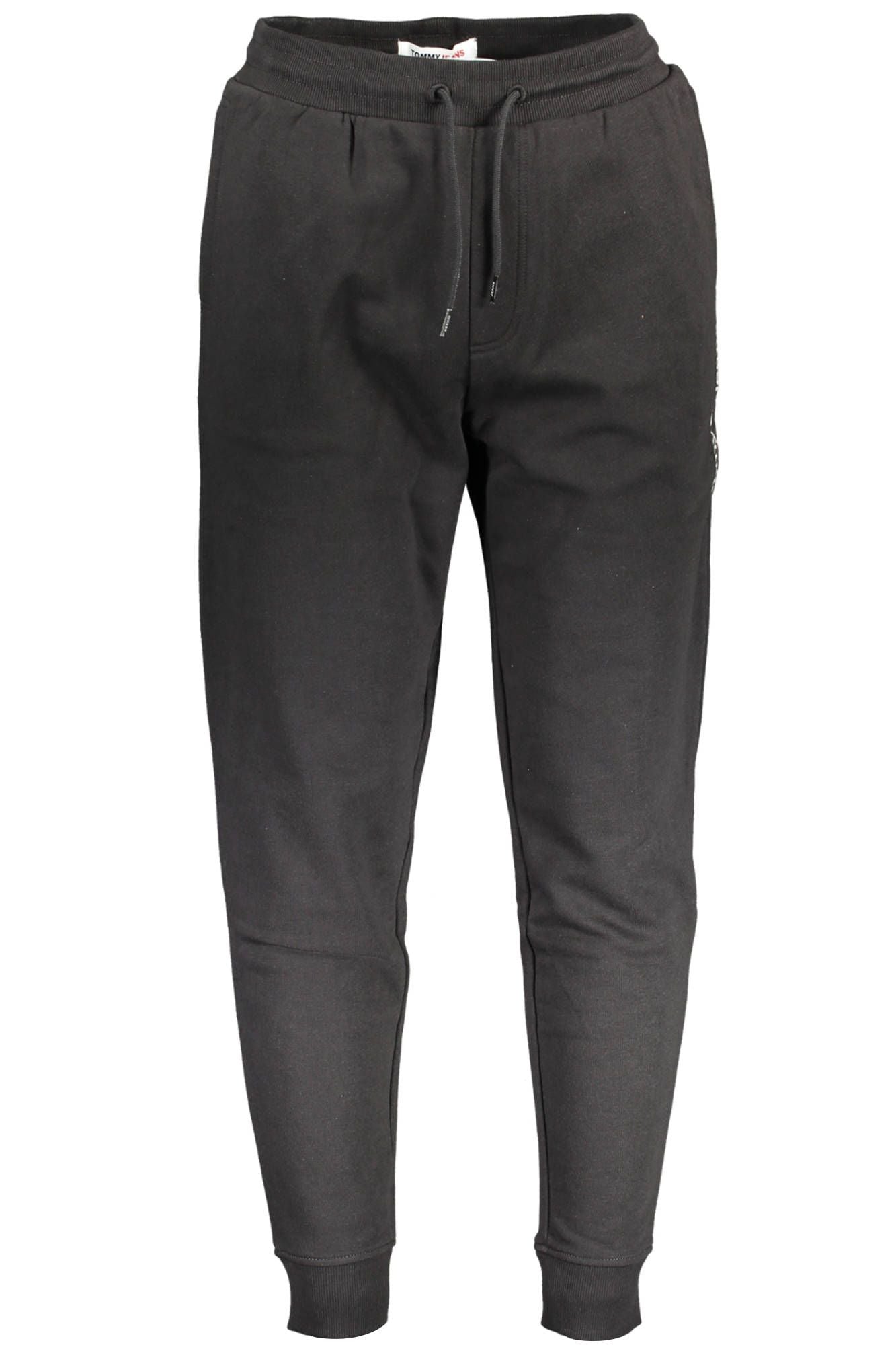 Elegant Sporty Black Trousers with Logo Detail