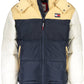 Elegant Blue Down Jacket with Contrast Details