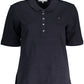 Elegant Blue Organic Cotton Polo Shirt