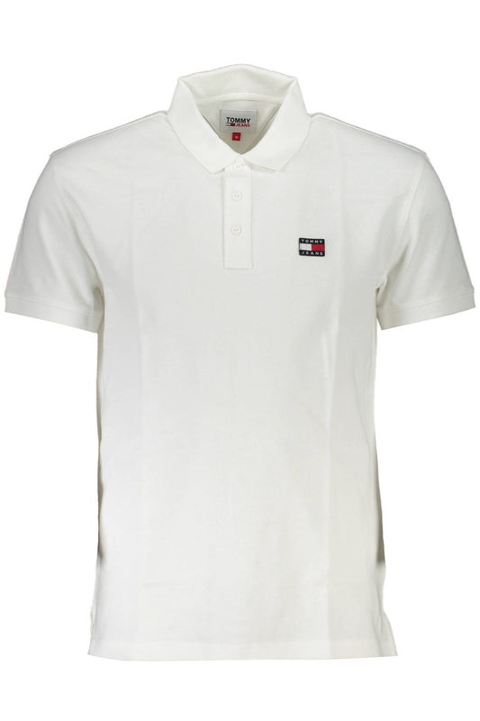 Elegant White Cotton Polo Shirt with Logo Detail