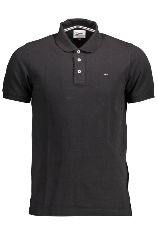 Elegant Black Organic Cotton Polo Shirt
