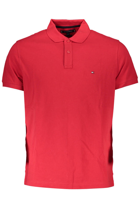 Chic Red Cotton Polo Shirt - Regular Fit
