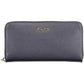 Chic Blue Zip Wallet with Multiple Compartments
